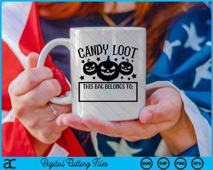 Candy Loot personalizado Halloween truco o bolsa de golosinas SVG PNG archivos de corte digital Candy Loot personalizado Halloween truco o bolsa de golosinas SVG PNG archivos de corte digital