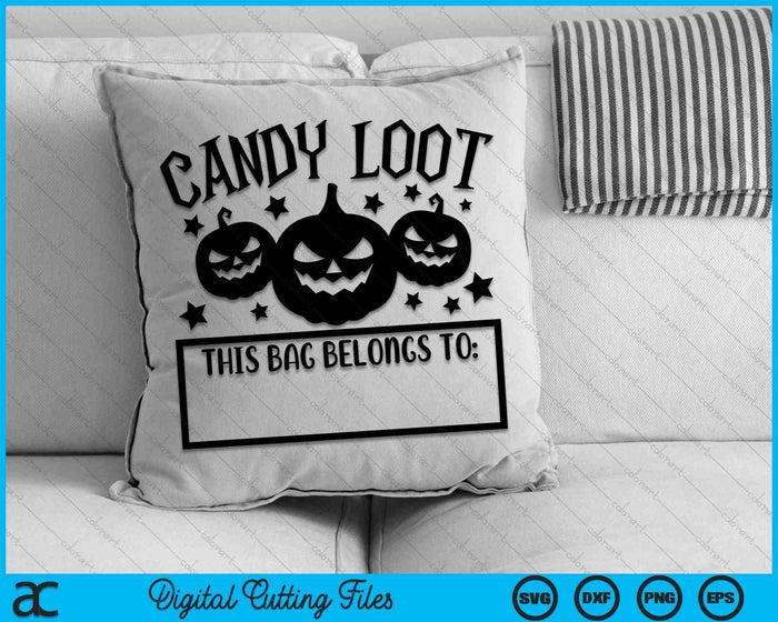 Candy Loot personalizado Halloween truco o bolsa de golosinas SVG PNG archivos de corte digital Candy Loot personalizado Halloween truco o bolsa de golosinas SVG PNG archivos de corte digital