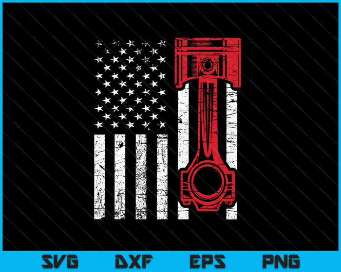 Car Enthusiast American Flag Piston Muscle Car SVG PNG Cutting Printable Files Car Enthusiast American Flag Piston Muscle Car SVG PNG Cutting Printable Files