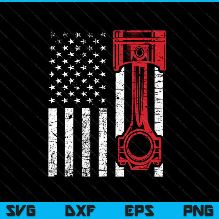 Car Enthusiast American Flag Piston Muscle Car SVG PNG Cutting Printable Files Car Enthusiast American Flag Piston Muscle Car SVG PNG Cutting Printable Files