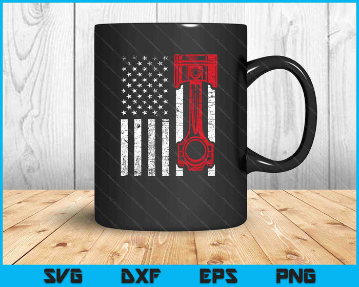 Car Enthusiast American Flag Piston Muscle Car SVG PNG Cutting Printable Files Car Enthusiast American Flag Piston Muscle Car SVG PNG Cutting Printable Files
