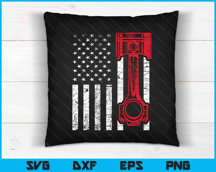 Car Enthusiast American Flag Piston Muscle Car SVG PNG Cutting Printable Files Car Enthusiast American Flag Piston Muscle Car SVG PNG Cutting Printable Files