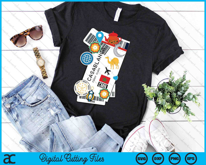 Casablanca Air Ticket Boarding Pass Plane Morroco Travel SVG PNG Digital Printable Files Casablanca Air Ticket Boarding Pass Plane Morroco Travel SVG PNG Digital Printable Files