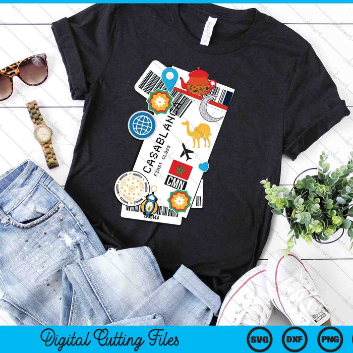 Casablanca Air Ticket Boarding Pass Plane Morroco Travel SVG PNG Digital Printable Files Casablanca Air Ticket Boarding Pass Plane Morroco Travel SVG PNG Digital Printable Files