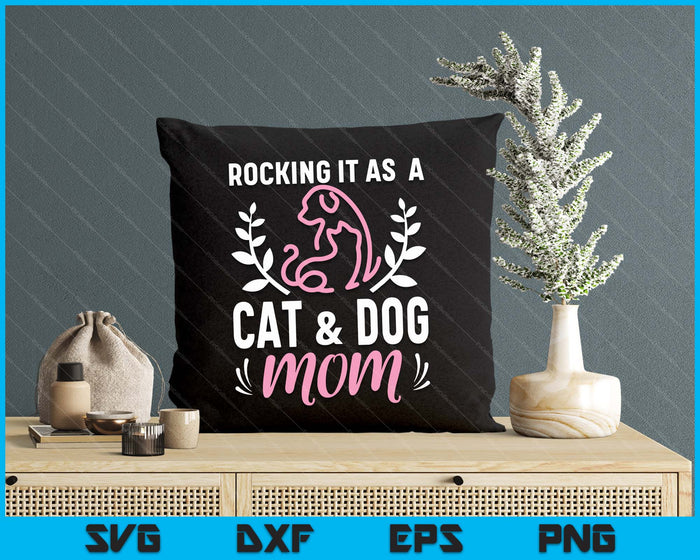 Cat And Dog Mom Fur Mama Mother's Day SVG PNG Digital Printable Files Cat And Dog Mom Fur Mama Mother's Day SVG PNG Digital Printable Files
