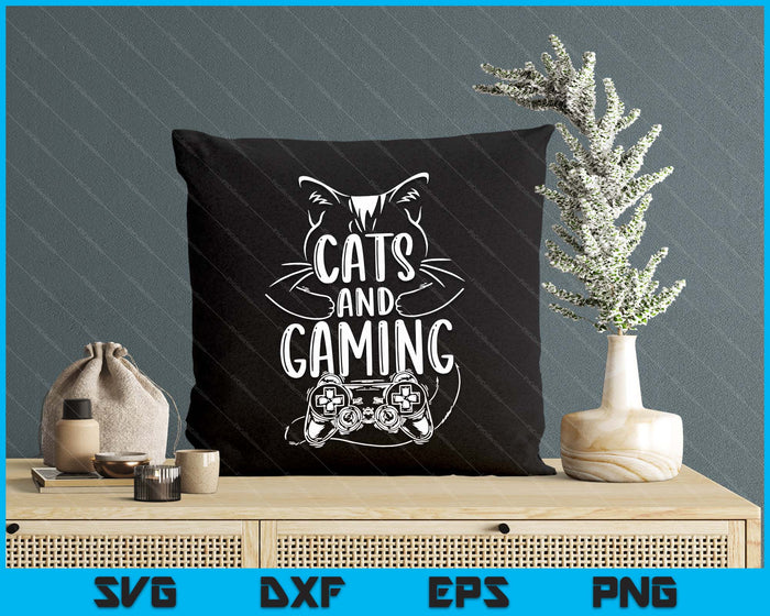 Cats And Gaming Funny For Gamer Cat Lover SVG PNG Digital Printable Files Cats And Gaming Funny For Gamer Cat Lover SVG PNG Digital Printable Files