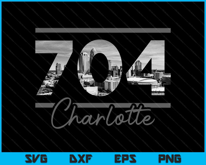 Charlotte 704 Area Code Skyline North Carolina Vintage SVG PNG Cutting Printable Files Charlotte 704 Area Code Skyline North Carolina Vintage SVG PNG Cutting Printable Files