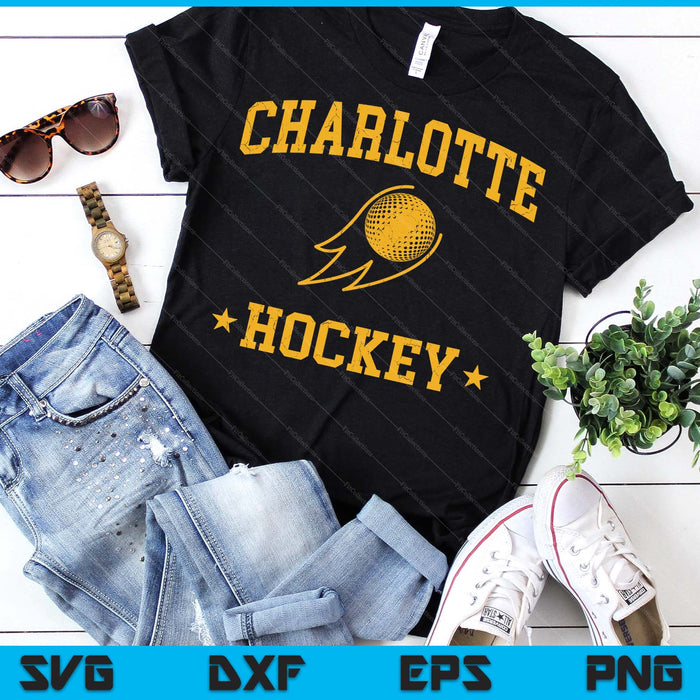 Charlotte Hockey Vintage Gameday Retro Hockey Lover SVG PNG Digital Printable Files Charlotte Hockey Vintage Gameday Retro Hockey Lover SVG PNG Digital Printable Files