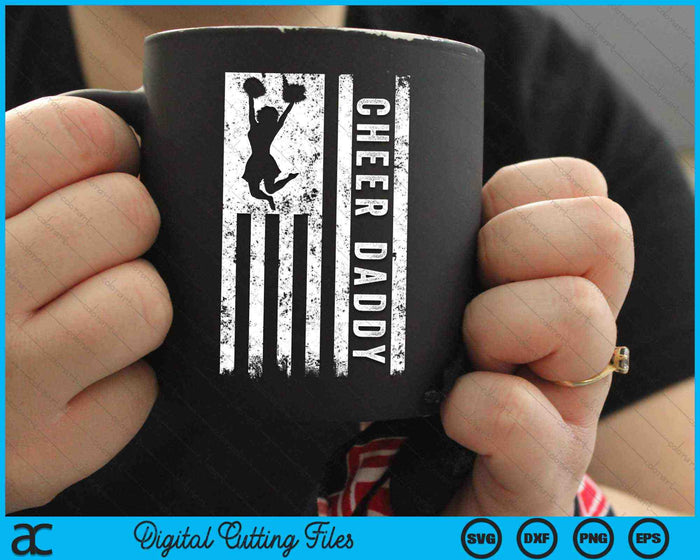 Cheer Daddy Amerikaanse vlag Cheerleader Squad SVG PNG digitale snijbestanden Cheer Daddy Amerikaanse vlag Cheerleader Squad SVG PNG digitale snijbestanden
