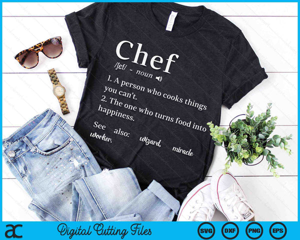 Chef Definition Line Saying Cook Cooking Chefs SVG PNG Digital Printable Files