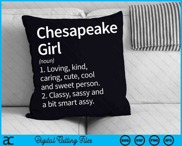 Chesapeake Girl VA Virginia Home Roots SVG PNG digitale snijbestanden