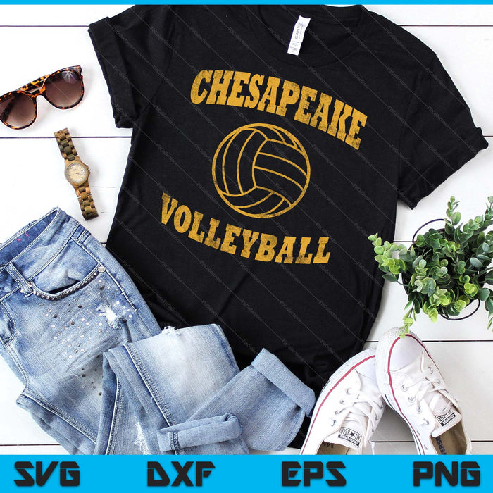 Chesapeake Volleyball Classic Vintage Distressed SVG PNG Digital Cutting Files Chesapeake Volleyball Classic Vintage Distressed SVG PNG Digital Cutting Files