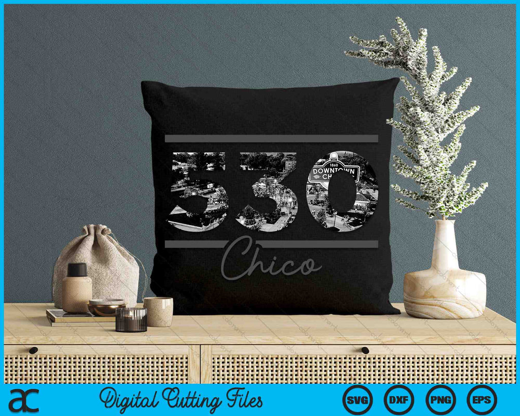 Chico 530 Area Code Skyline California Vintage SVG PNG Cutting Files ...