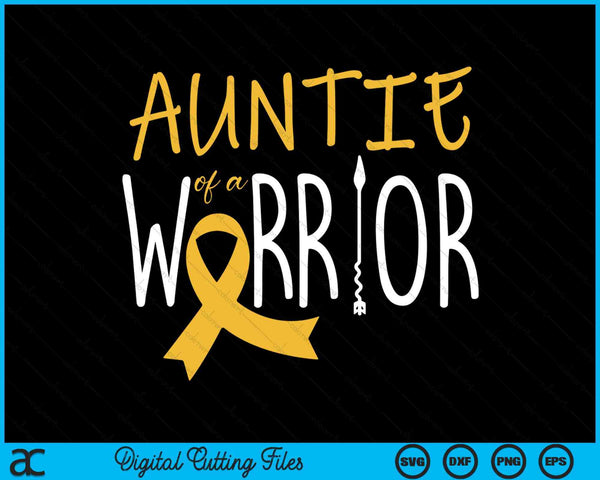 Childhood Cancer Awareness Auntie Of A Warrior SVG PNG Digital Cutting Files