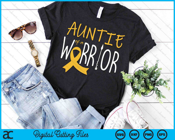 Childhood Cancer Awareness Auntie Of A Warrior SVG PNG Digital Cutting Files
