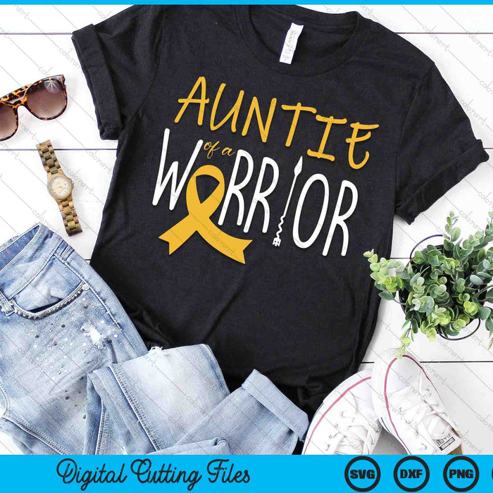 Childhood Cancer Awareness Auntie Of A Warrior SVG PNG Digital Cutting Files Childhood Cancer Awareness Auntie Of A Warrior SVG PNG Digital Cutting Files
