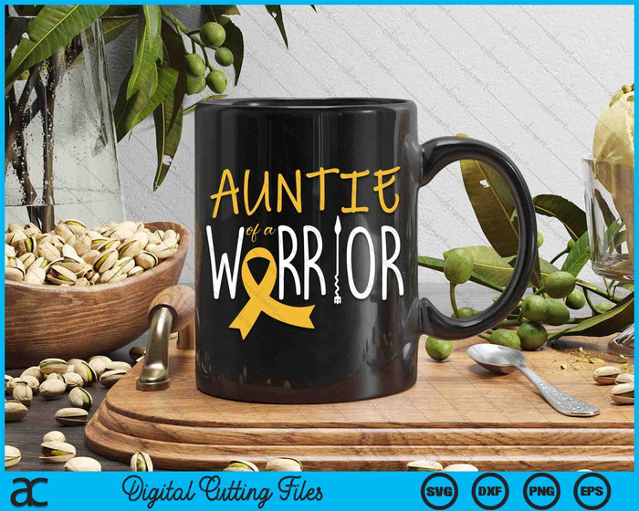 Childhood Cancer Awareness Auntie Of A Warrior SVG PNG Digital Cutting Files