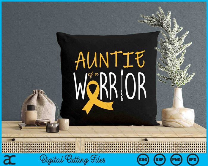 Childhood Cancer Awareness Auntie Of A Warrior SVG PNG Digital Cutting Files Childhood Cancer Awareness Auntie Of A Warrior SVG PNG Digital Cutting Files