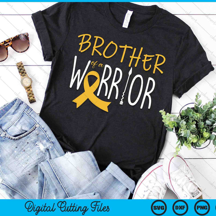 Childhood Cancer Awareness Brother Of A Warrior SVG PNG Digital Cutting Files Childhood Cancer Awareness Brother Of A Warrior SVG PNG Digital Cutting Files