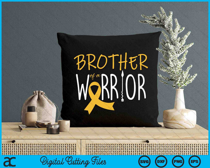 Childhood Cancer Awareness Brother Of A Warrior SVG PNG Digital Cutting Files Childhood Cancer Awareness Brother Of A Warrior SVG PNG Digital Cutting Files
