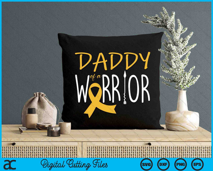Childhood Cancer Awareness Daddy Of A Warrior SVG PNG Digital Cutting Files