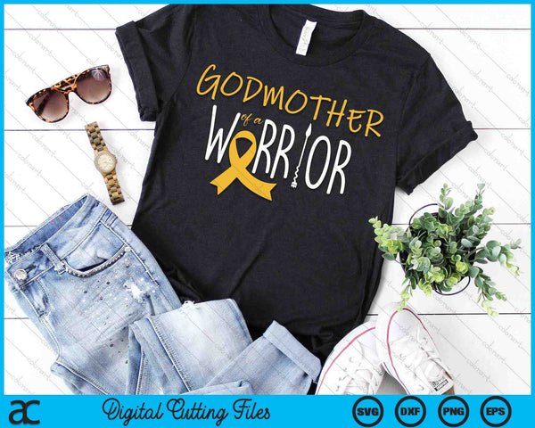 Childhood Cancer Awareness Godmother Of A Warrior SVG PNG Digital Cutting Files