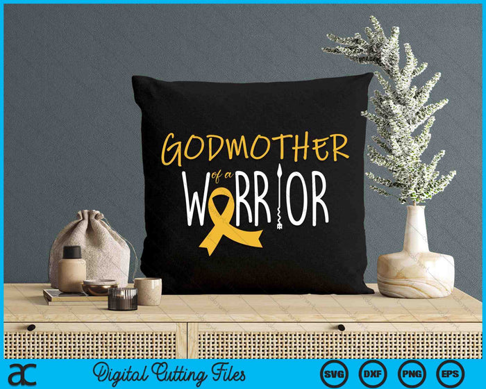 Childhood Cancer Awareness Godmother Of A Warrior SVG PNG Digital Cutting Files Childhood Cancer Awareness Godmother Of A Warrior SVG PNG Digital Cutting Files