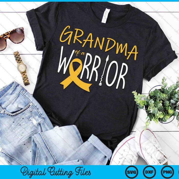 Childhood Cancer Awareness Grandma Of A Warrior SVG PNG Digital Cutting Files