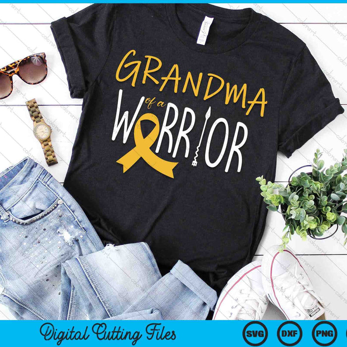 Childhood Cancer Awareness Grandma Of A Warrior SVG PNG Digital Cutting Files Childhood Cancer Awareness Grandma Of A Warrior SVG PNG Digital Cutting Files