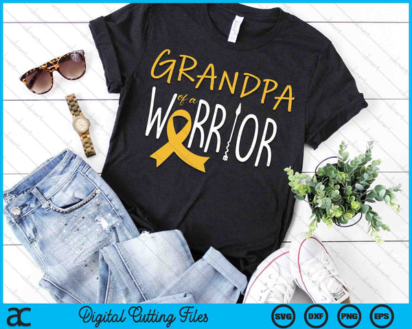 Childhood Cancer Awareness Grandpa Of A Warrior SVG PNG Digital Cutting Files