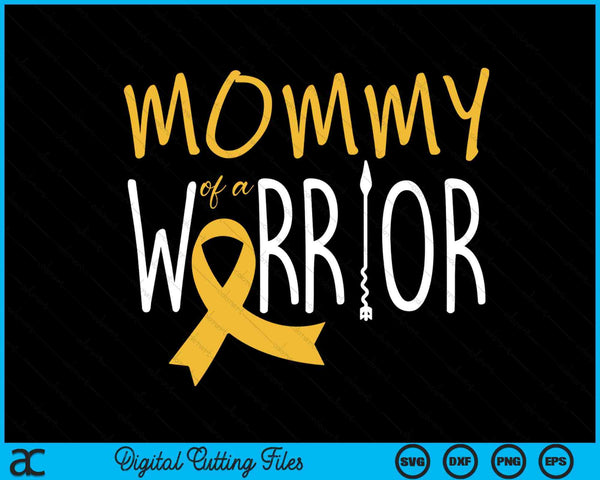 Childhood Cancer Awareness Mommy Of A Warrior SVG PNG Digital Cutting Files