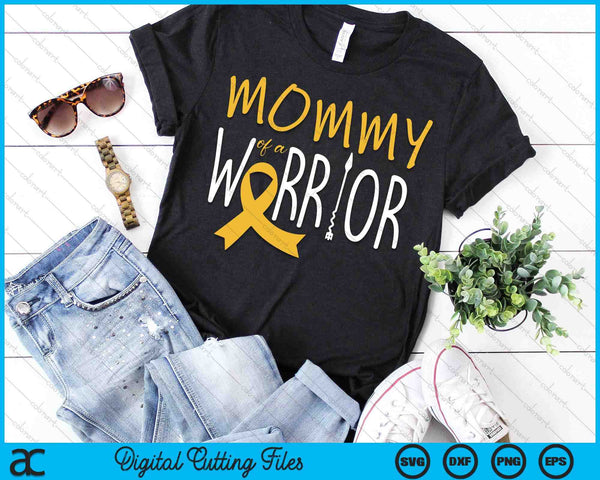 Childhood Cancer Awareness Mommy Of A Warrior SVG PNG Digital Cutting Files