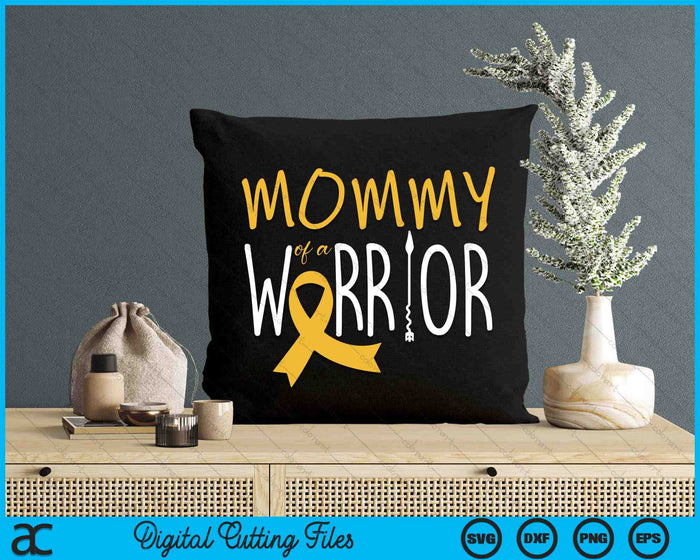 Childhood Cancer Awareness Mommy Of A Warrior SVG PNG Digital Cutting Files