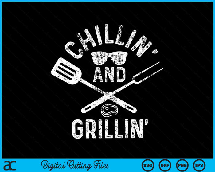Chilling & Grilling BBQ Grill Chef Funny Barbecue SVG PNG Digital Cutting Files Chilling & Grilling BBQ Grill Chef Funny Barbecue SVG PNG Digital Cutting Files