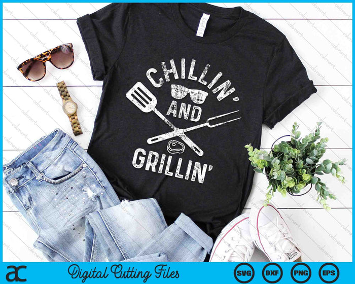 Chilling & Grilling BBQ Grill Chef Funny Barbecue SVG PNG Digital Cutting Files Chilling & Grilling BBQ Grill Chef Funny Barbecue SVG PNG Digital Cutting Files