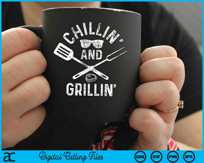 Chilling & Grilling BBQ Grill Chef Funny Barbecue SVG PNG Digital Cutting Files Chilling & Grilling BBQ Grill Chef Funny Barbecue SVG PNG Digital Cutting Files