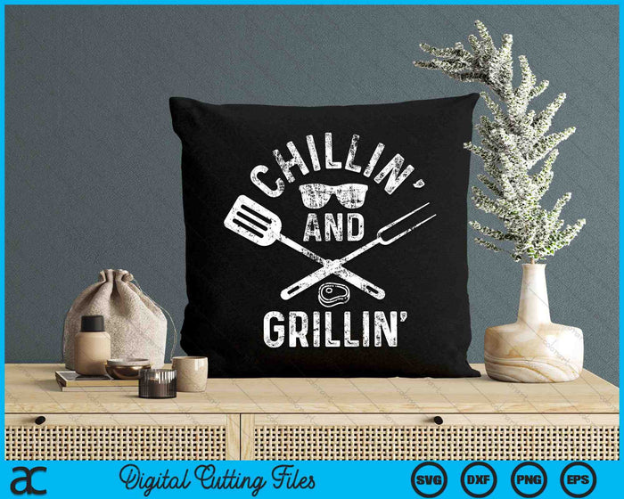 Chilling & Grilling BBQ Grill Chef Funny Barbecue SVG PNG Digital Cutting Files Chilling & Grilling BBQ Grill Chef Funny Barbecue SVG PNG Digital Cutting Files