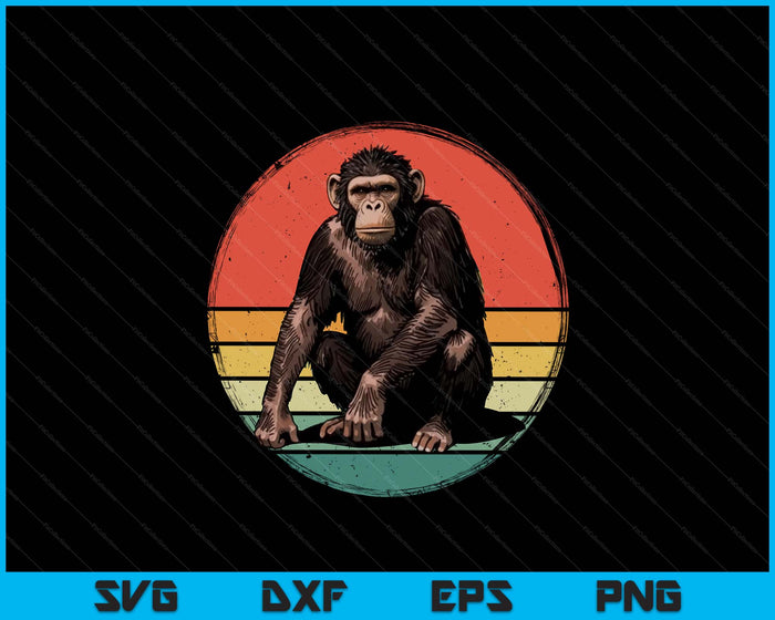 Chimpanzee Monkey Shirt Retro Vintage Chimp Wild Zoo Animal SVG PNG Digital Printable Files Chimpanzee Monkey Shirt Retro Vintage Chimp Wild Zoo Animal SVG PNG Digital Printable Files