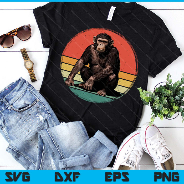 Chimpanzee Monkey Shirt Retro Vintage Chimp Wild Zoo Animal SVG PNG Digital Printable Files Chimpanzee Monkey Shirt Retro Vintage Chimp Wild Zoo Animal SVG PNG Digital Printable Files