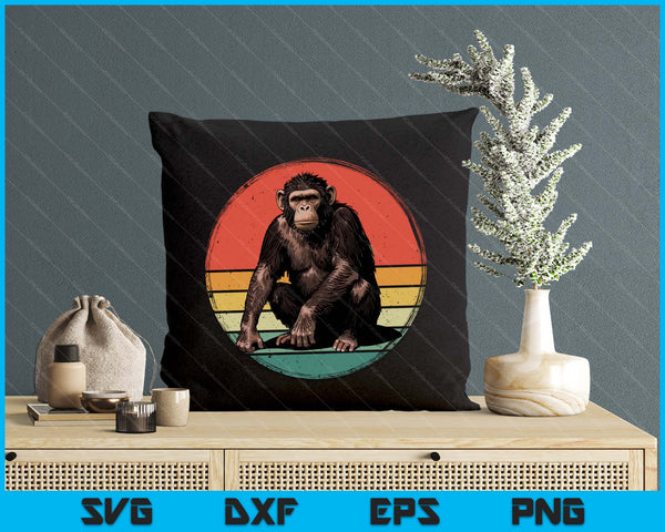 Chimpanzee Monkey Shirt Retro Vintage Chimp Wild Zoo Animal SVG PNG Digital Printable Files