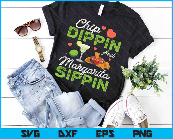 Chip Dippin' en Margarita Sippin' Cinco de Mayo SVG PNG digitale snijbestanden
