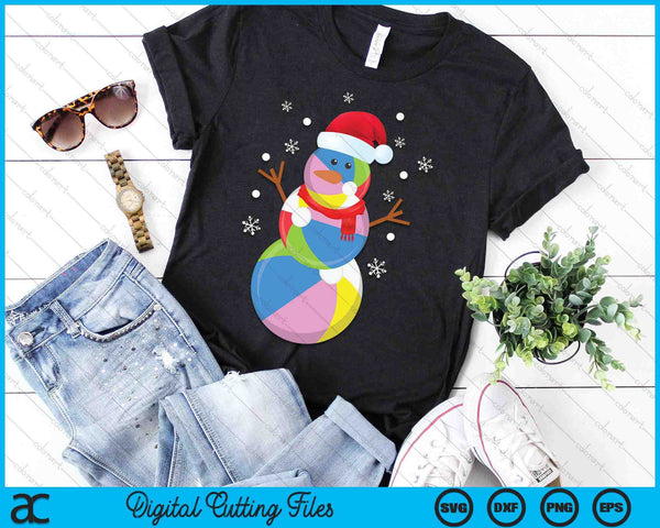 Christmas Beach Ball Snowman SVG PNG Digital Printable Files