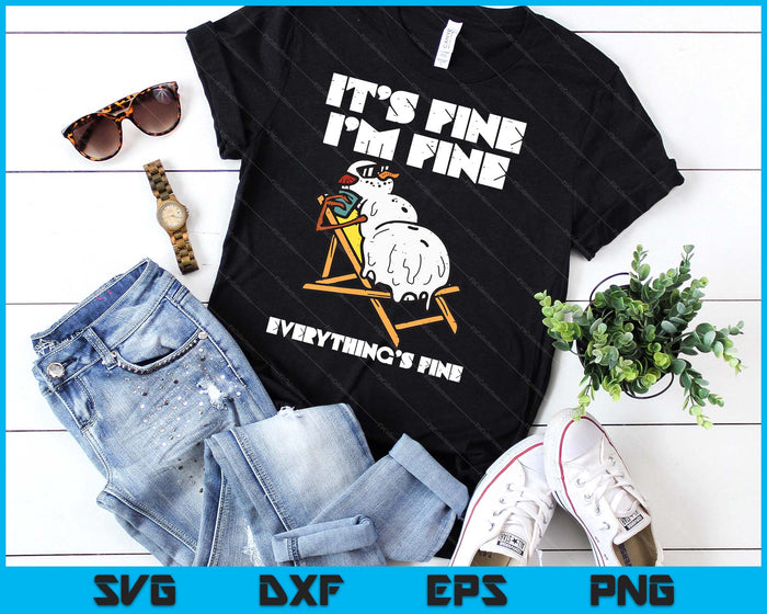Christmas In July Snowman Melting Fine Funny SVG PNG Digital Printable Files Christmas In July Snowman Melting Fine Funny SVG PNG Digital Printable Files