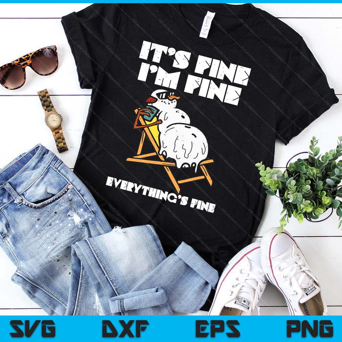 Christmas In July Snowman Melting Fine Funny SVG PNG Digital Printable Files Christmas In July Snowman Melting Fine Funny SVG PNG Digital Printable Files