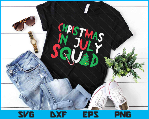 Christmas In July Squad Funny Summer Xmas SVG PNG Digital Printable Files