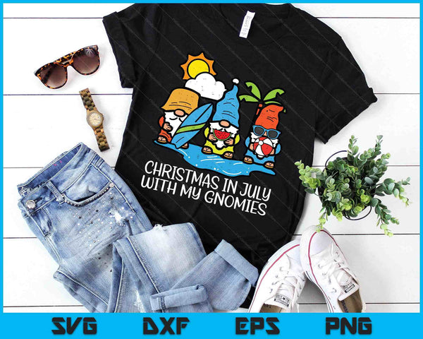 Christmas July With Gnomies Xmas Beach Gnome SVG PNG Digital Printable Files