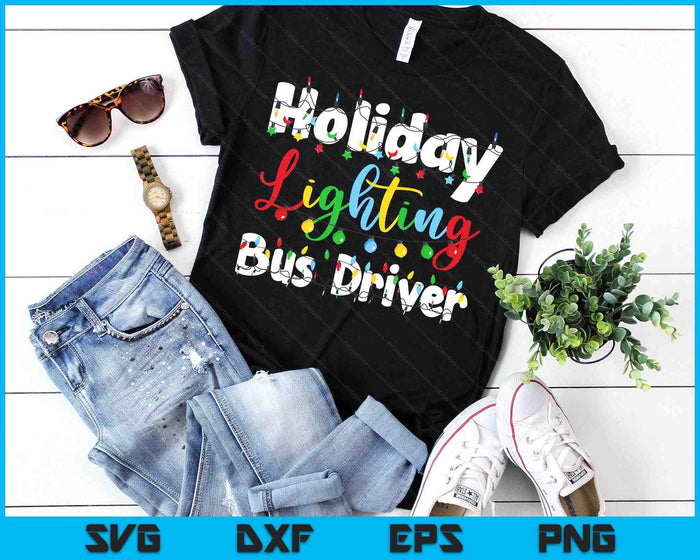 Christmas Light Mens Holiday Lighting Bus Driver Illumination SVG PNG Digital Printable Files Christmas Light Mens Holiday Lighting Bus Driver Illumination SVG PNG Digital Printable Files