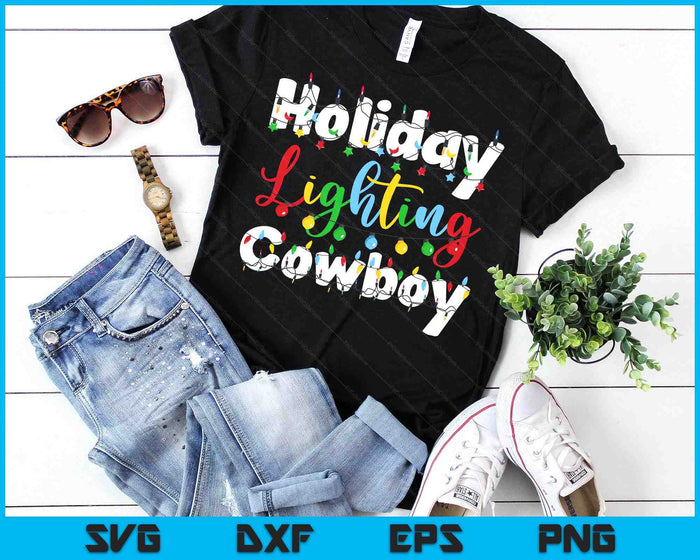 Christmas Light Mens Holiday Lighting Cowboy Illumination SVG PNG Digital Printable Files Christmas Light Mens Holiday Lighting Cowboy Illumination SVG PNG Digital Printable Files