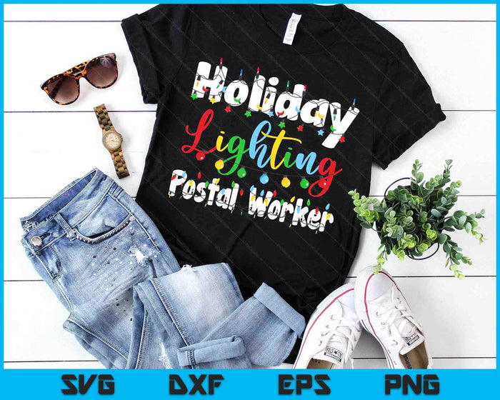 Christmas Light Mens Holiday Lighting Postal Worker Illumination SVG PNG Digital Printable Files Christmas Light Mens Holiday Lighting Postal Worker Illumination SVG PNG Digital Printable Files