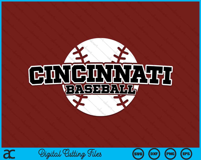 Cincinnati honkbal blok lettertype SVG PNG digitale snijbestanden Cincinnati honkbal blok lettertype SVG PNG digitale snijbestanden